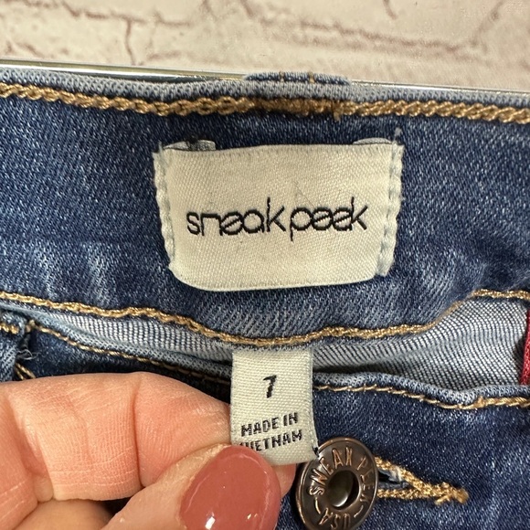 Sneak Peek Womens Denim Skinny Jeans Mid Rise Distressed sz 7, GUC - Picture 6 of 6